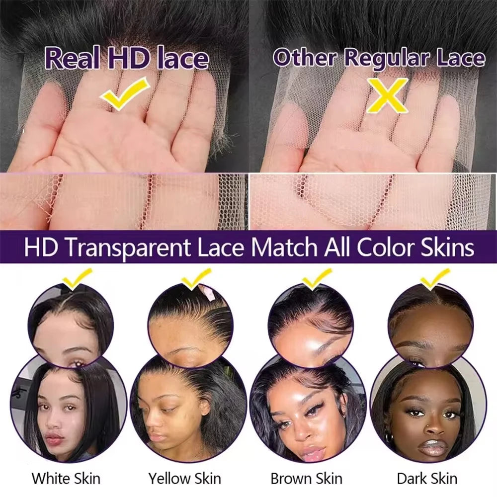 Transparent Lace Front Human Hair Deep Wave Wig