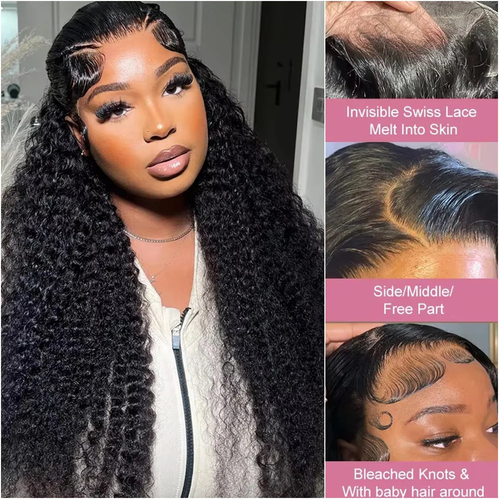 Transparent Lace Front Human Hair Deep Wave Wig