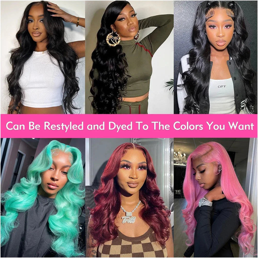 26 36 38 Inches Body Wave 13x6 HD Transparent Lace Front Human Hair Wig