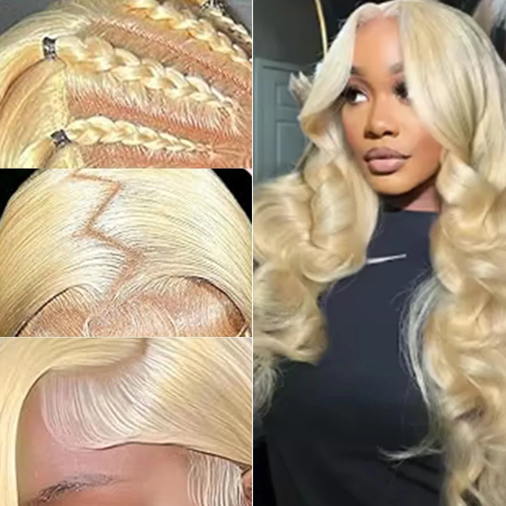 Honey Blonde 613 HD Lace Frontal Wig 13x6 Human Hair Body Wave Wigs