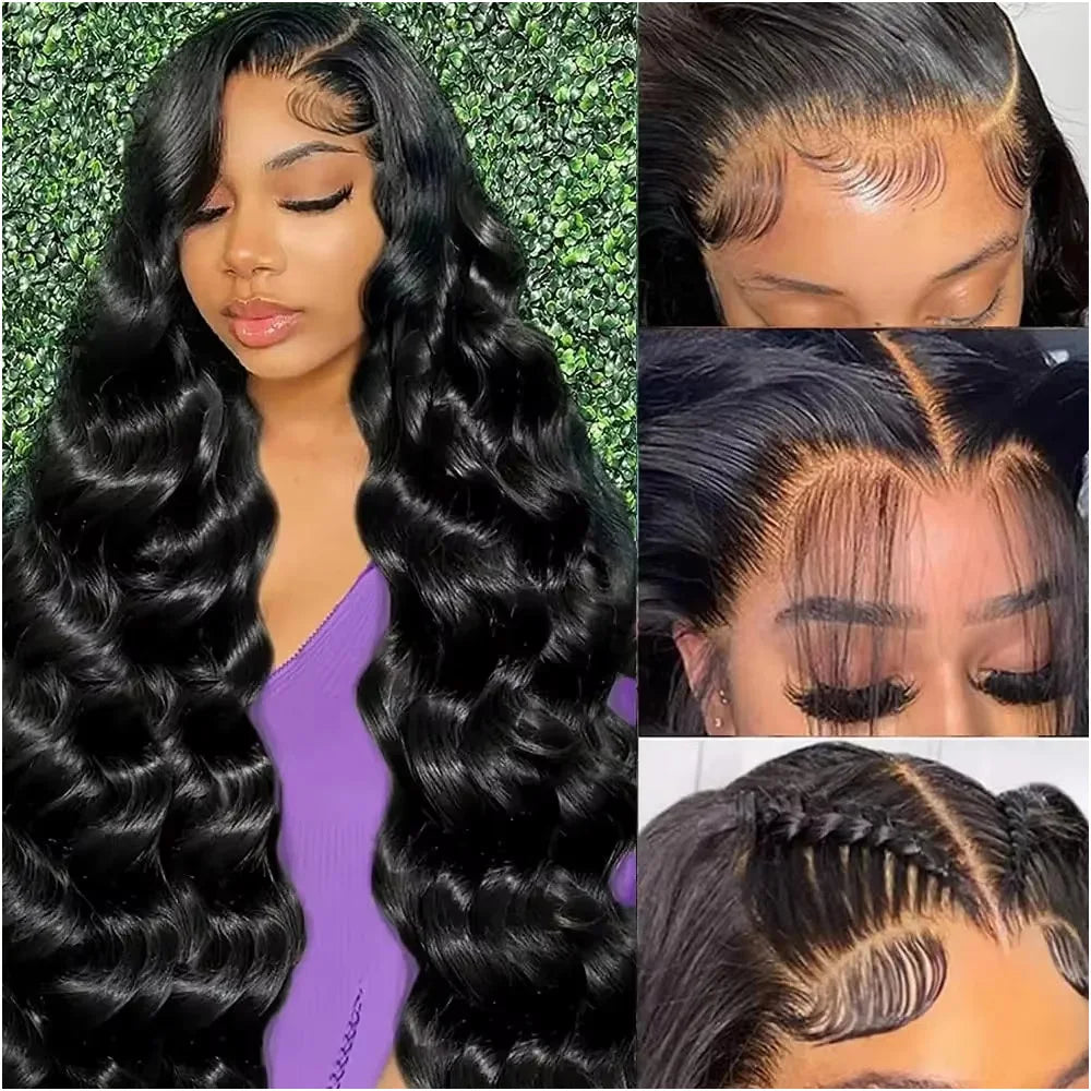 26 36 38 Inches Body Wave 13x6 HD Transparent Lace Front Human Hair Wig
