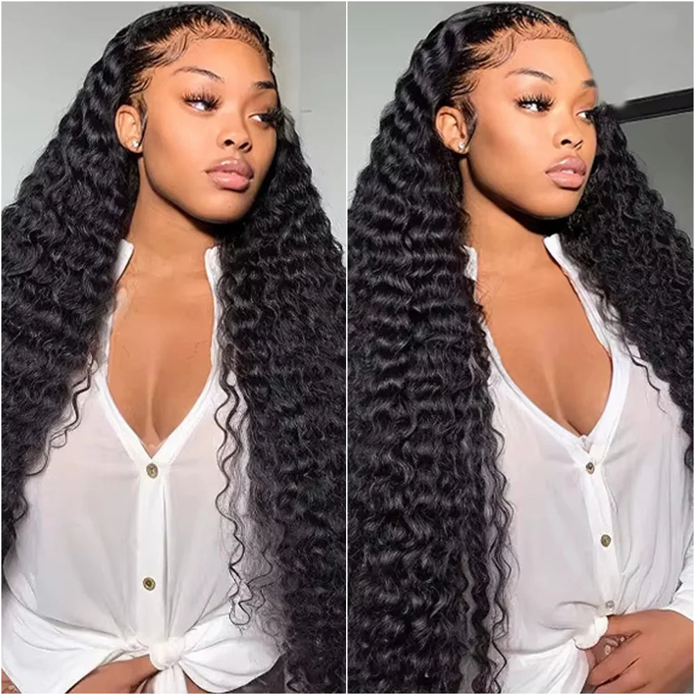 200 Density 40 Inch 13x6 Deep Wave HD Lace Frontal Wig