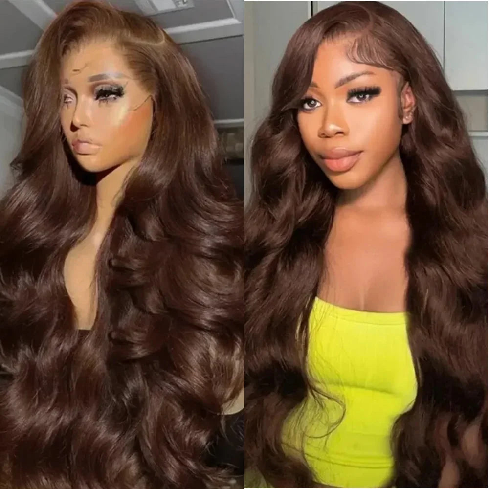 30 40 Inch Body Wave Chocolate Brown 13x4 Lace Front Wig