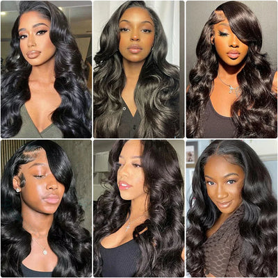 200 Density Body Wave 13x4 HD Transparent Lace Front 100% Human Hair Wig