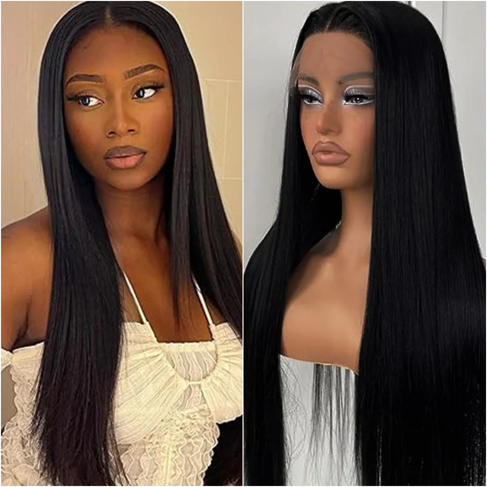 5x5 Glueless 13x6 HD Transparent Bone Straight Lace Frontal Wig