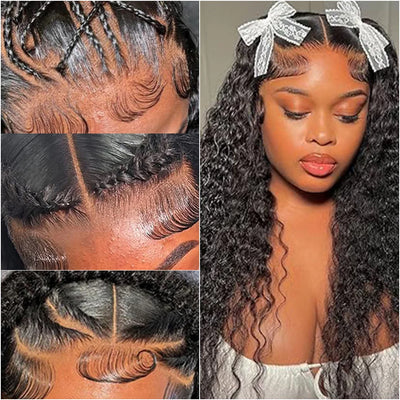 Deep Wave Frontal 13x6 HD Lace Curly Human Hair Wig