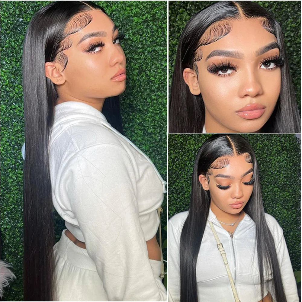 5x5 Glueless 13x6 HD Transparent Bone Straight Lace Frontal Wig